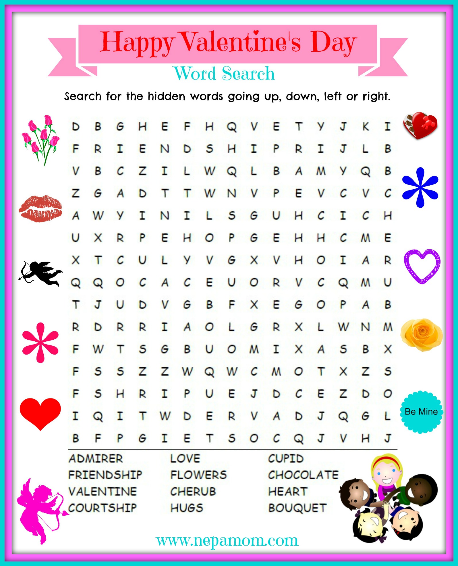Valentine's Day Word Search Puzzle NEPA Mom