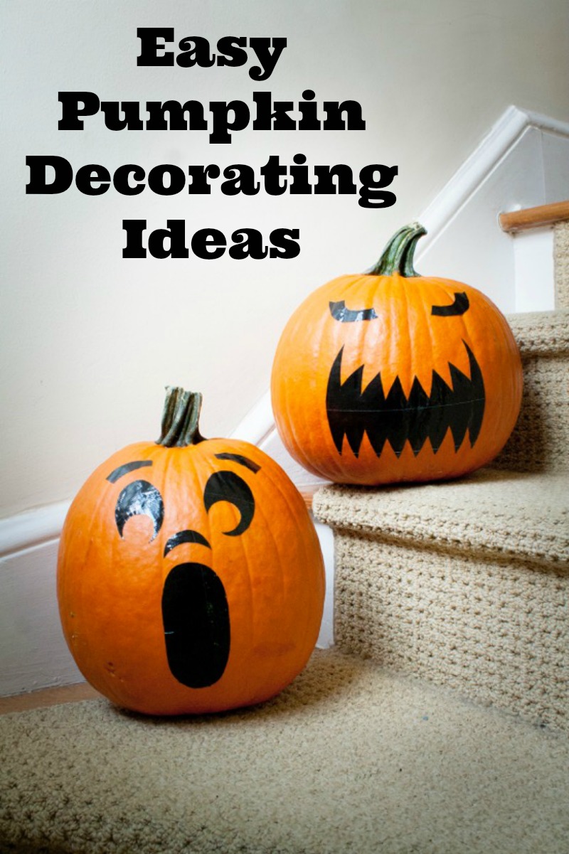 Easy Pumpkin Decorating Ideas--without carving the pumpkin!